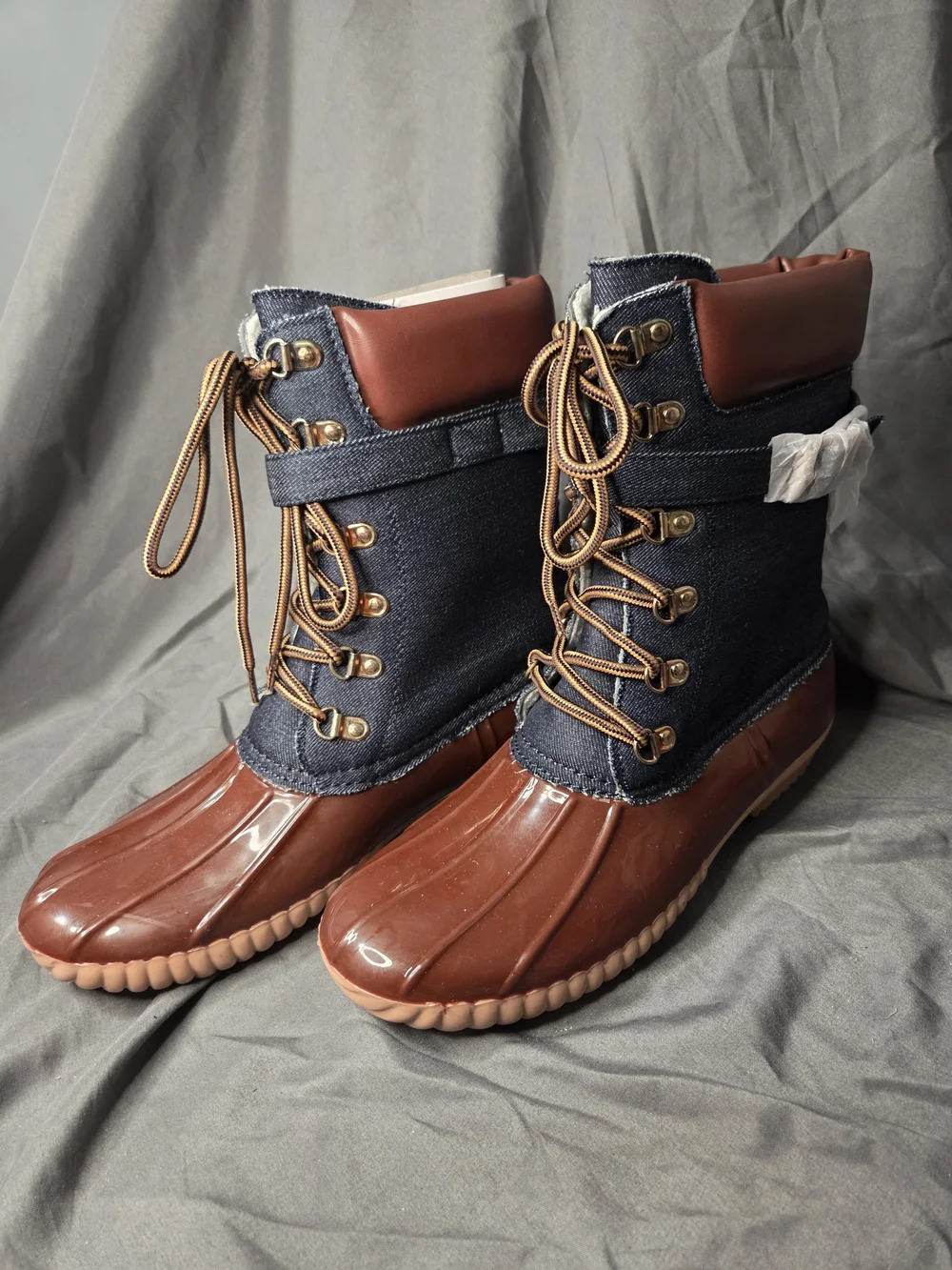 Liliana Brown and Navy Duck Boots